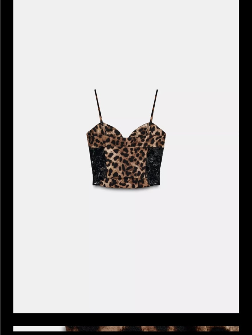 Zara Leopard Print Satin Lace Corset Crop Top - Brown